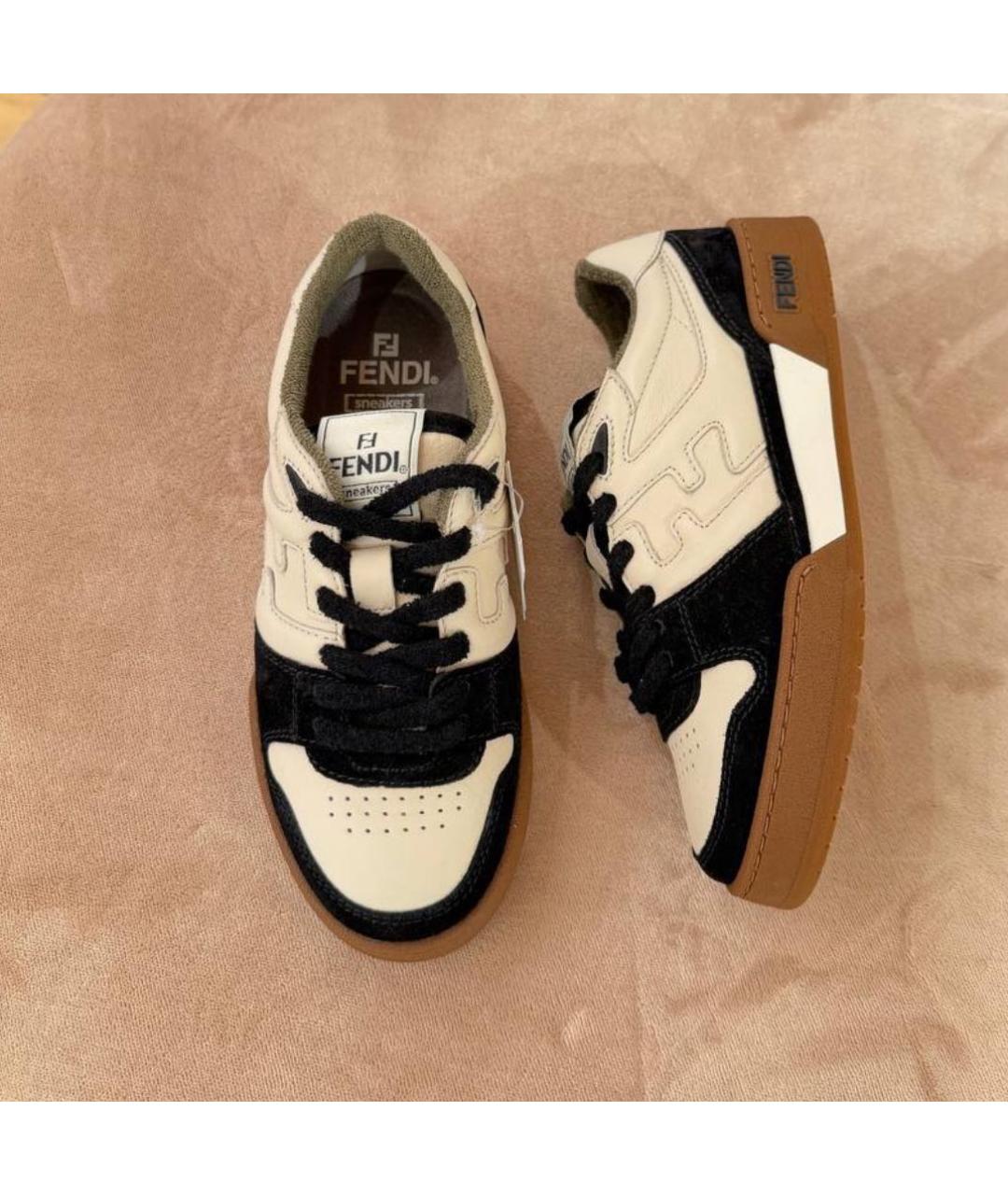 FENDI Бежевые кеды, фото 7