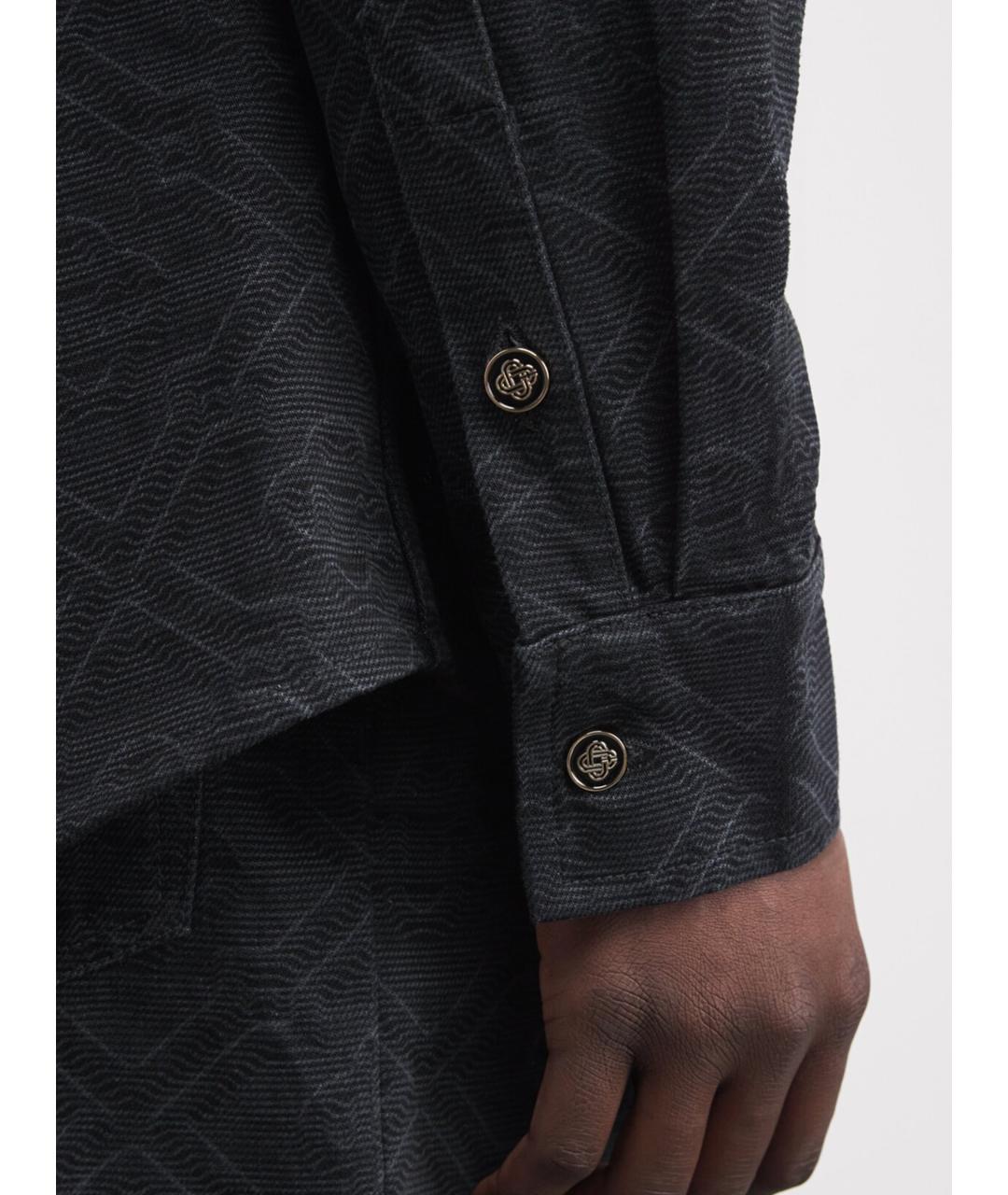 CASABLANCA Черная хлопковая кэжуал рубашка, фото 3