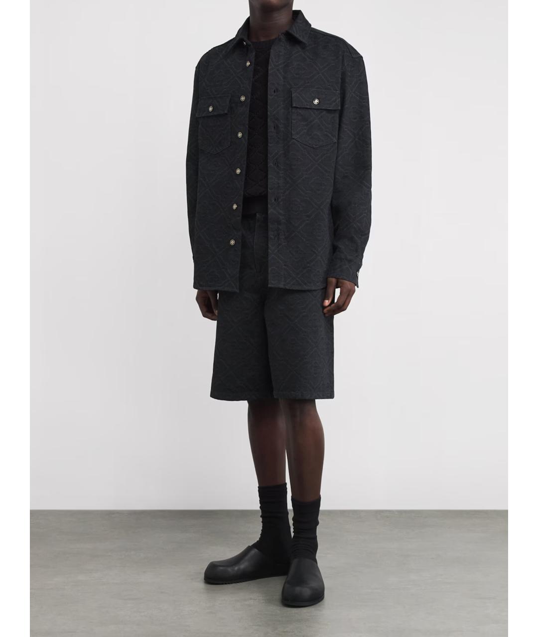 CASABLANCA Черная хлопковая кэжуал рубашка, фото 5