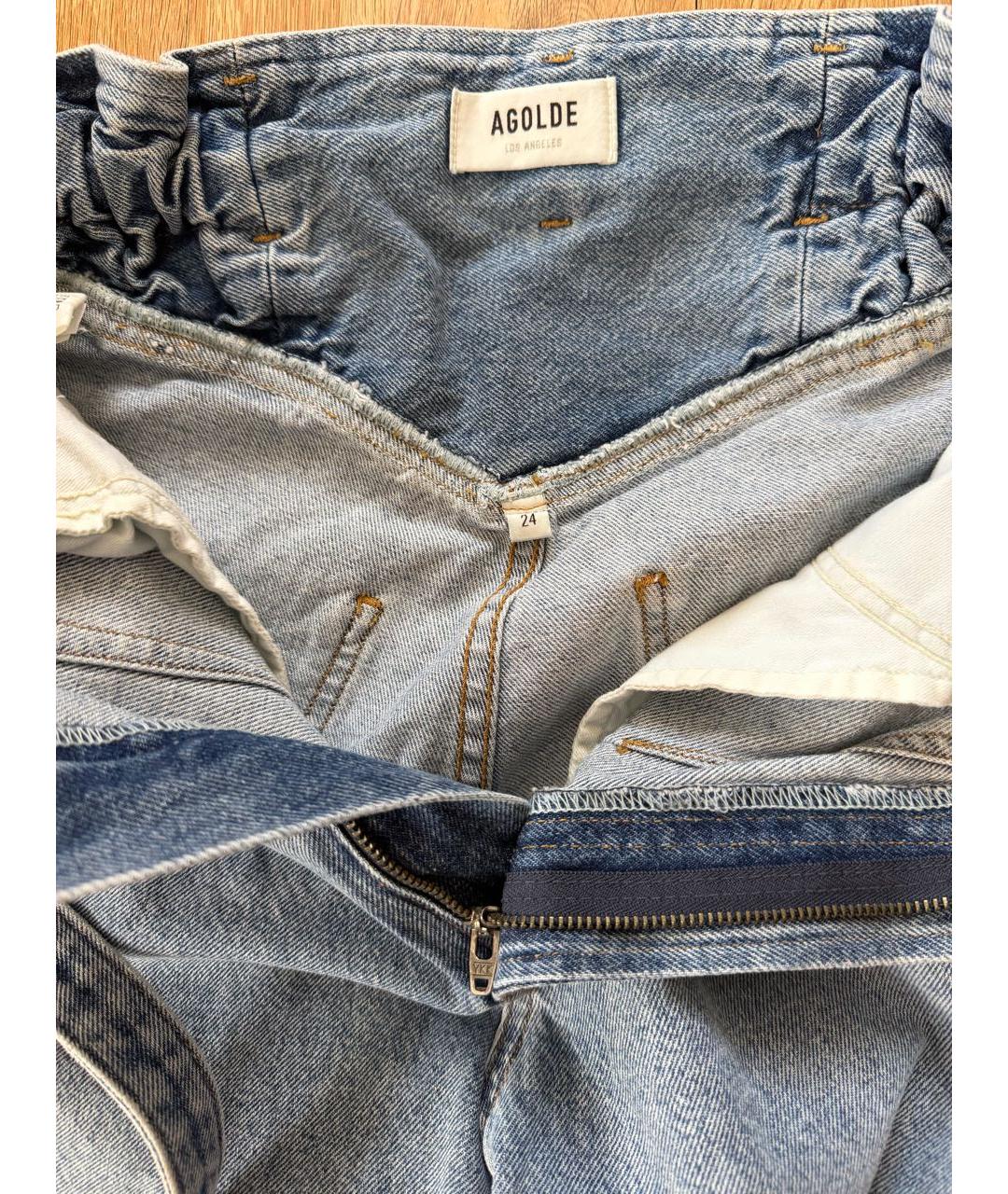 AGOLDE Голубые хлопковые прямые джинсы, фото 3