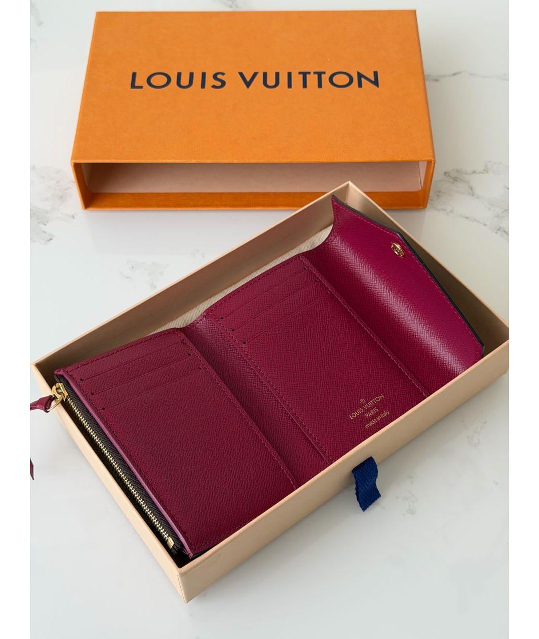 LOUIS VUITTON Коричневый кожаный кошелек, фото 4