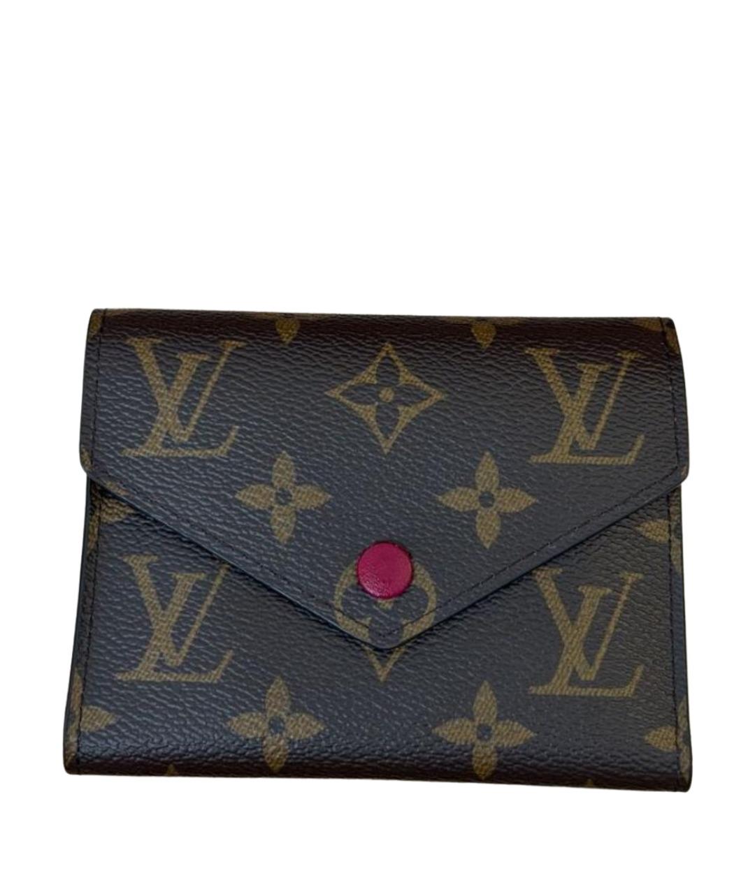 LOUIS VUITTON Коричневый кожаный кошелек, фото 1