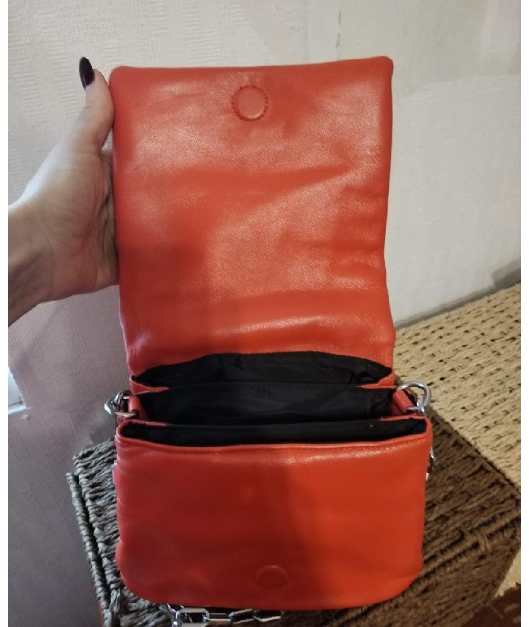 KARL LAGERFELD Красная кожаная сумка через плечо, фото 4