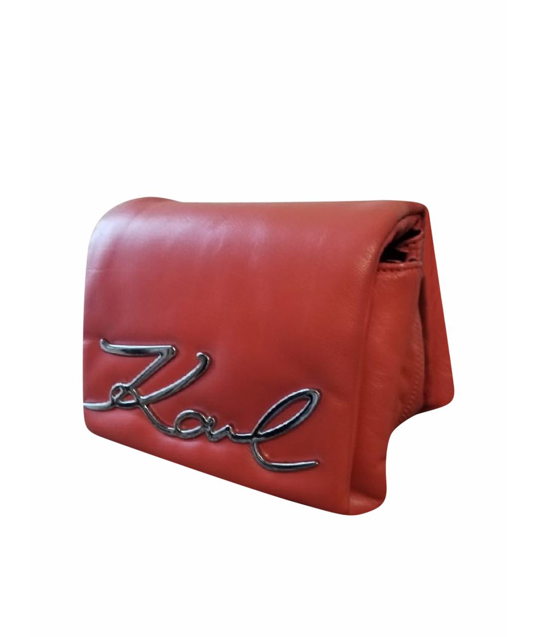KARL LAGERFELD Красная кожаная сумка через плечо, фото 1