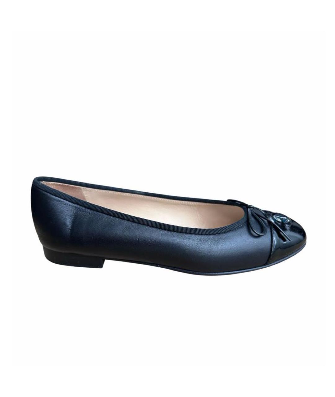 CHANEL Черные кожаные балетки, фото 1