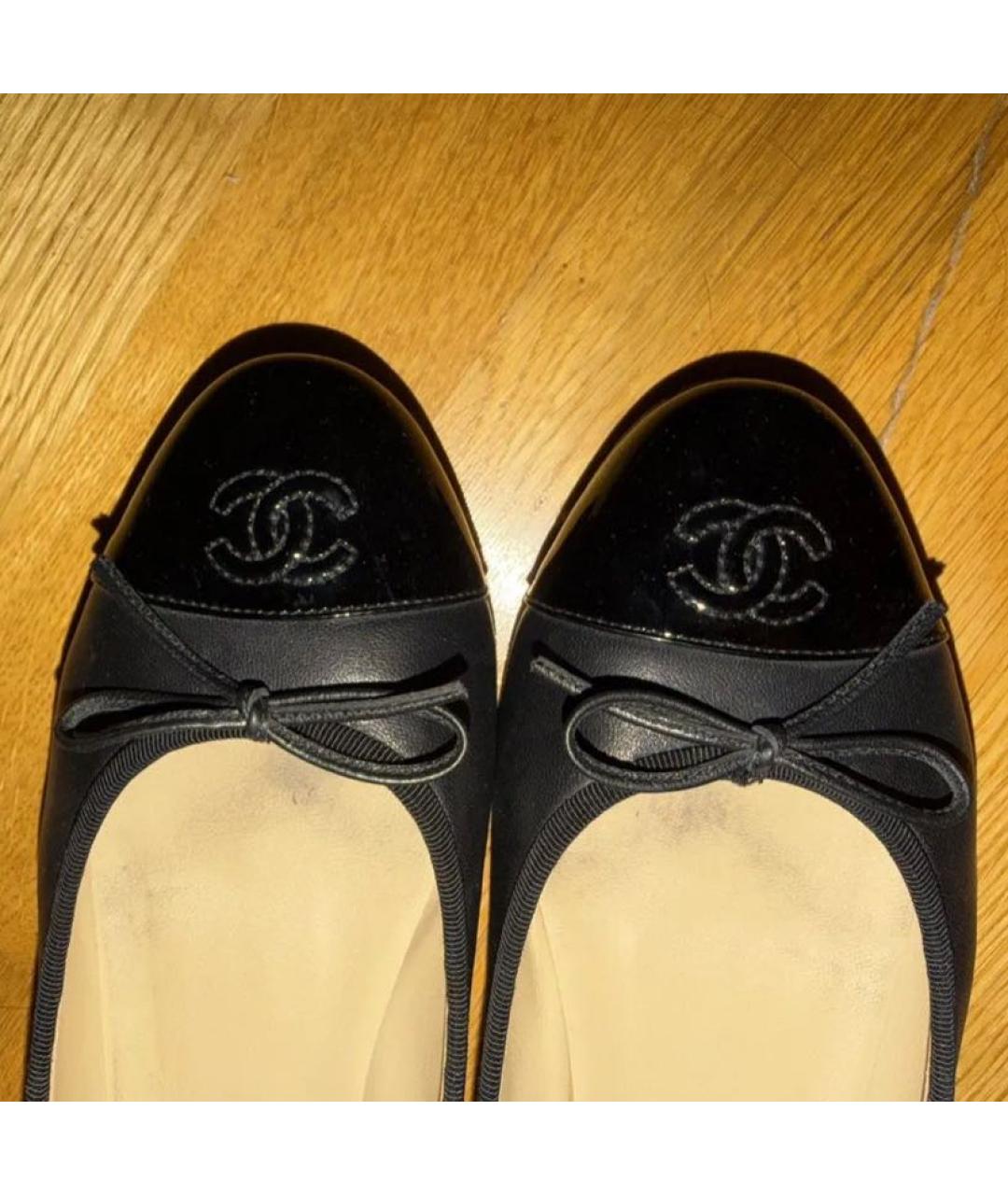 CHANEL Черные кожаные балетки, фото 4