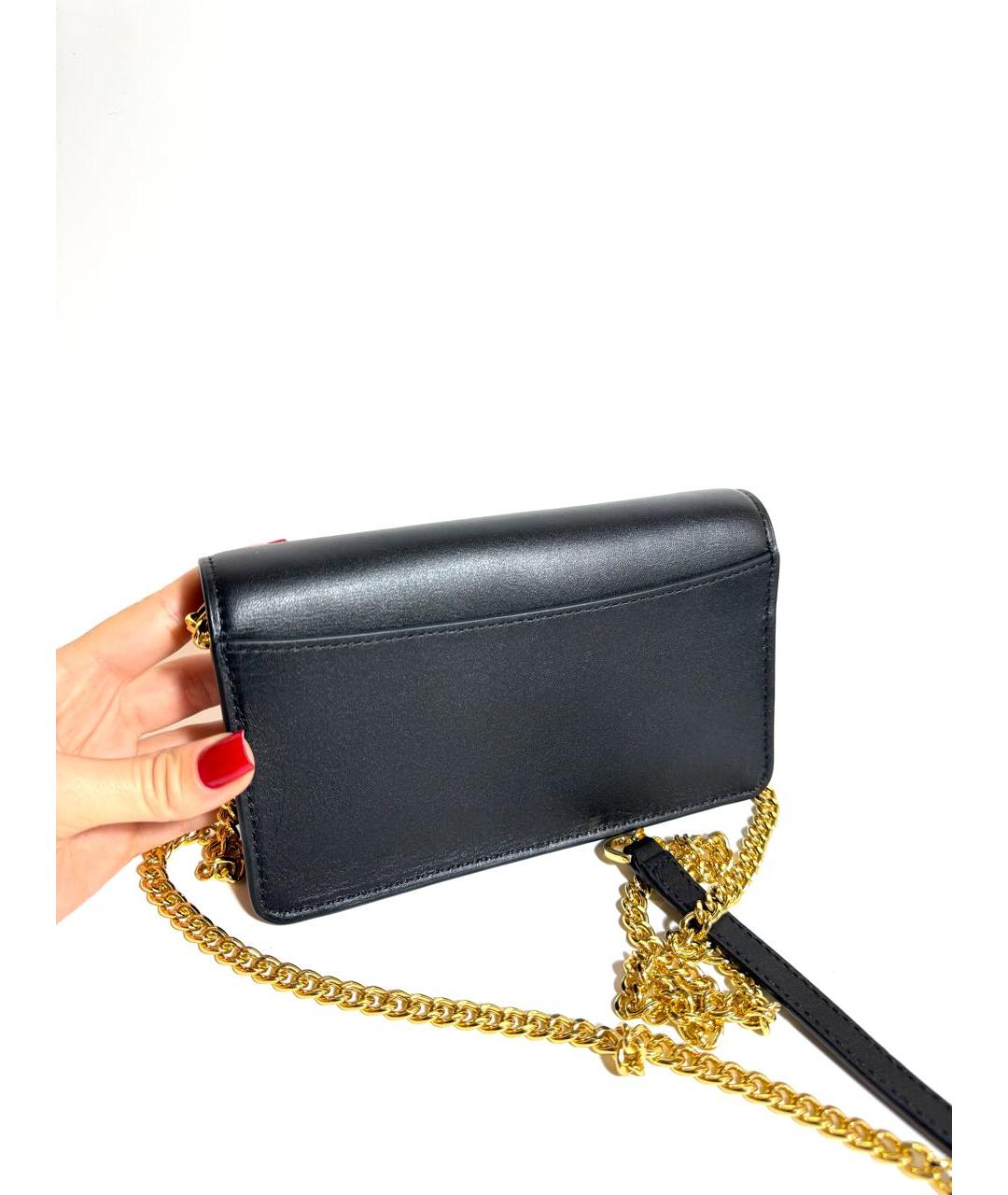 RALPH LAUREN Черная кожаная сумка через плечо, фото 3