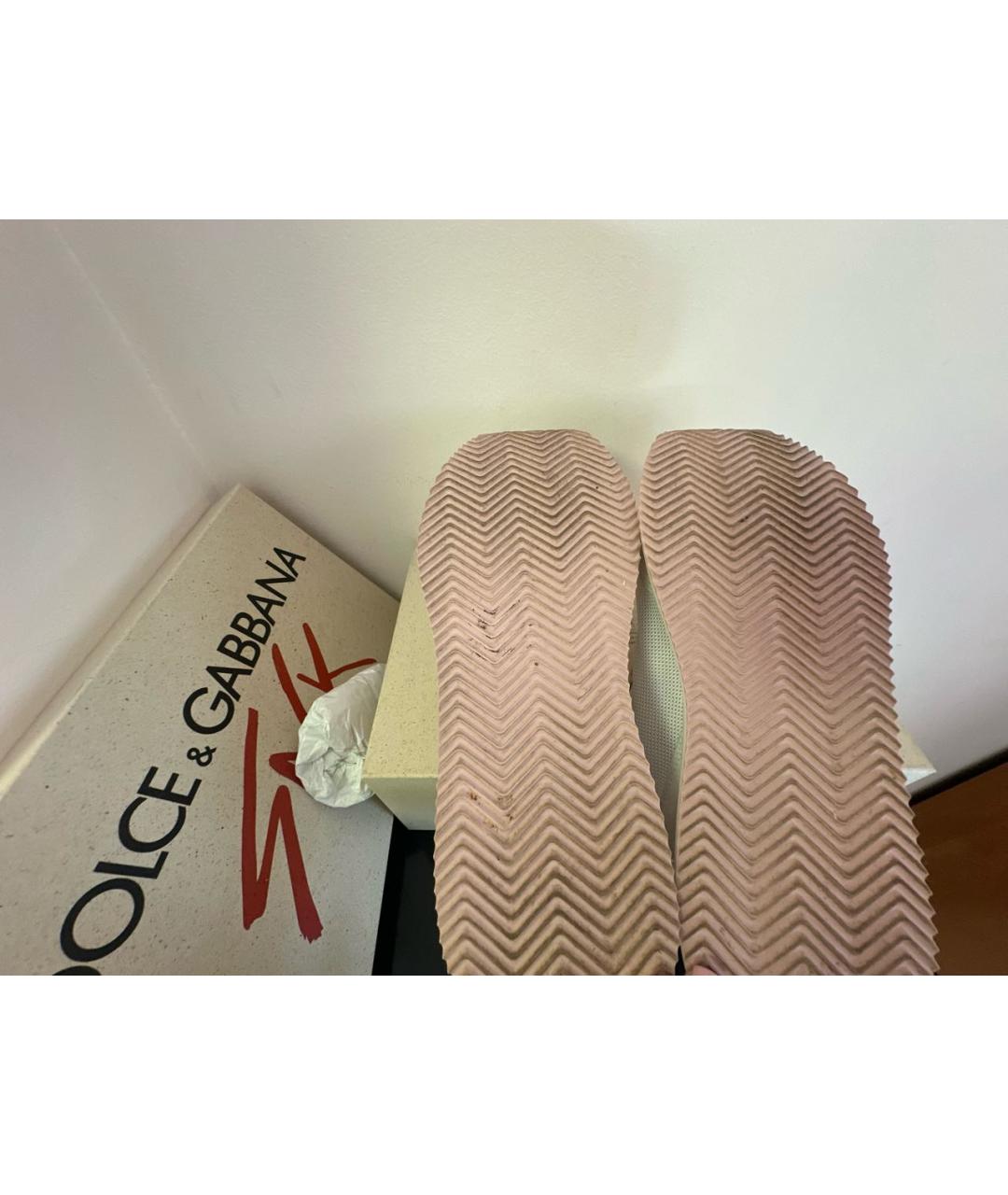 DOLCE&GABBANA Розовые текстильные кроссовки, фото 8