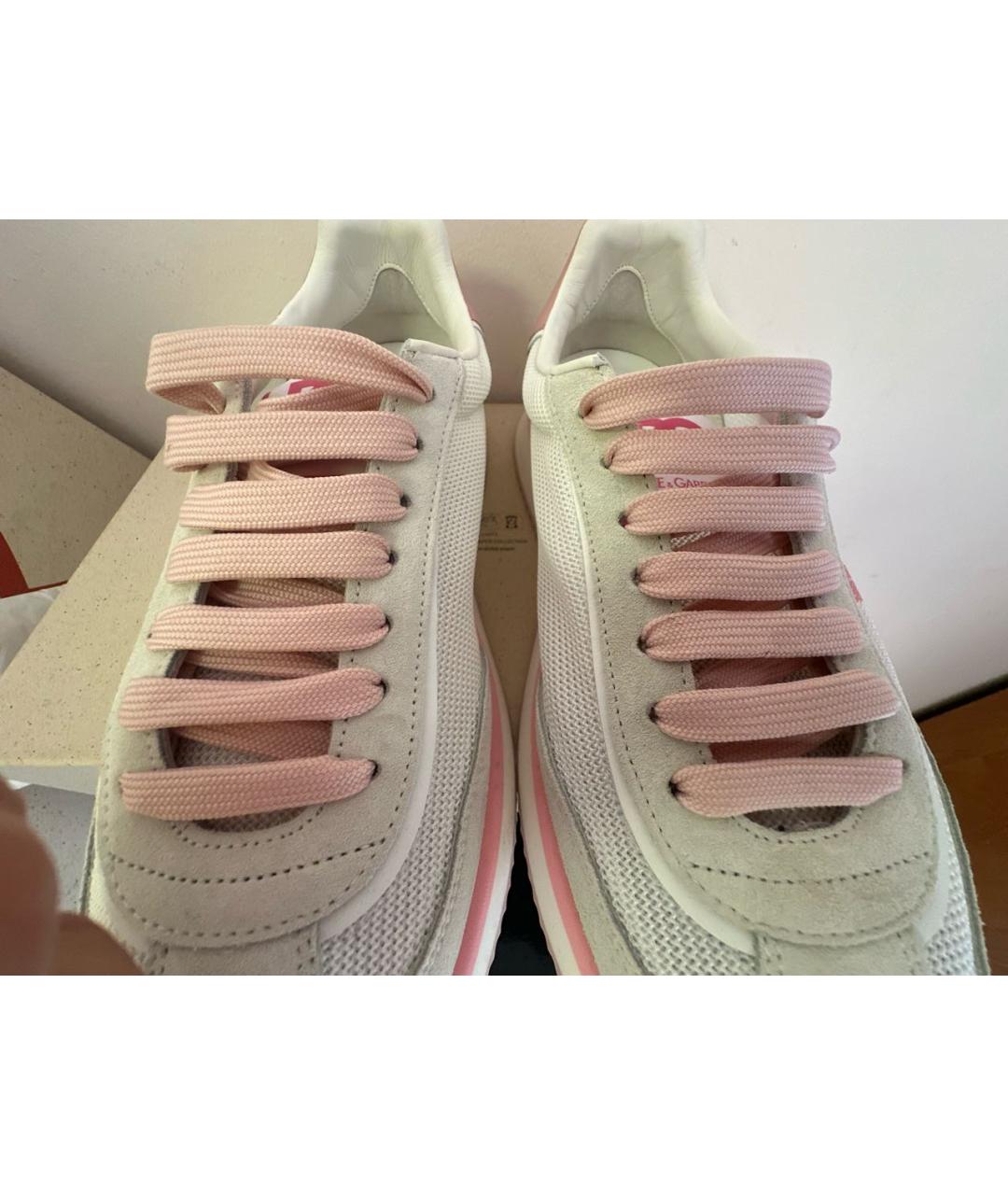 DOLCE&GABBANA Розовые текстильные кроссовки, фото 7