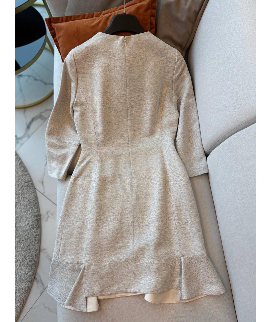 CHRISTIAN DIOR Бежевое вискозное платье, фото 2