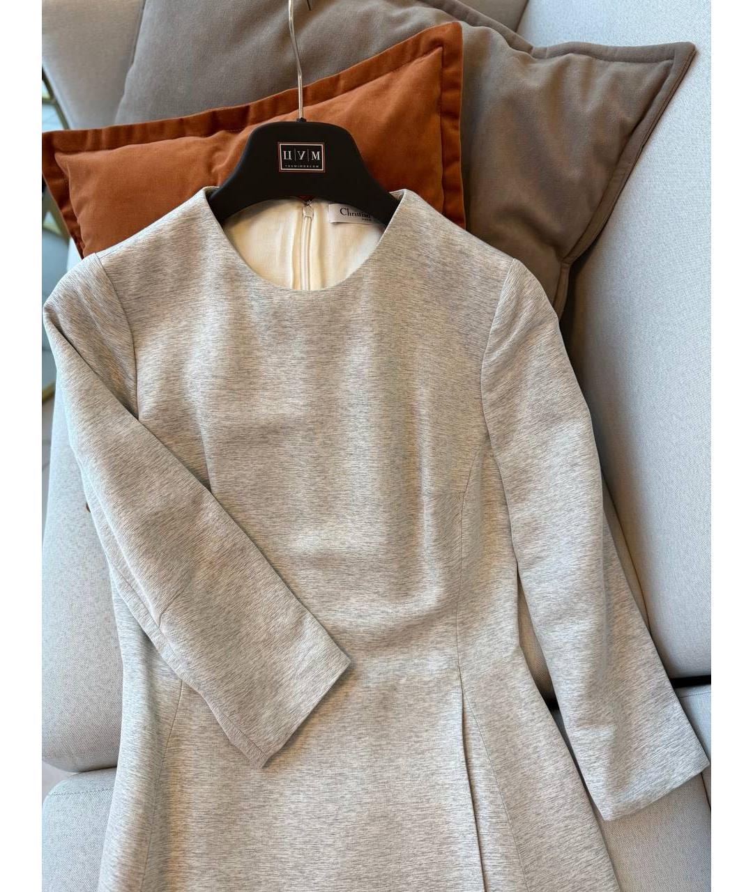 CHRISTIAN DIOR Бежевое вискозное платье, фото 5