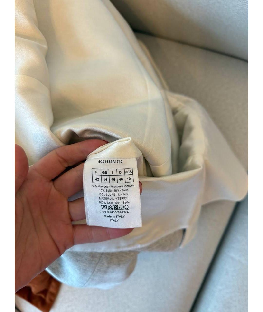 CHRISTIAN DIOR Бежевое вискозное платье, фото 4