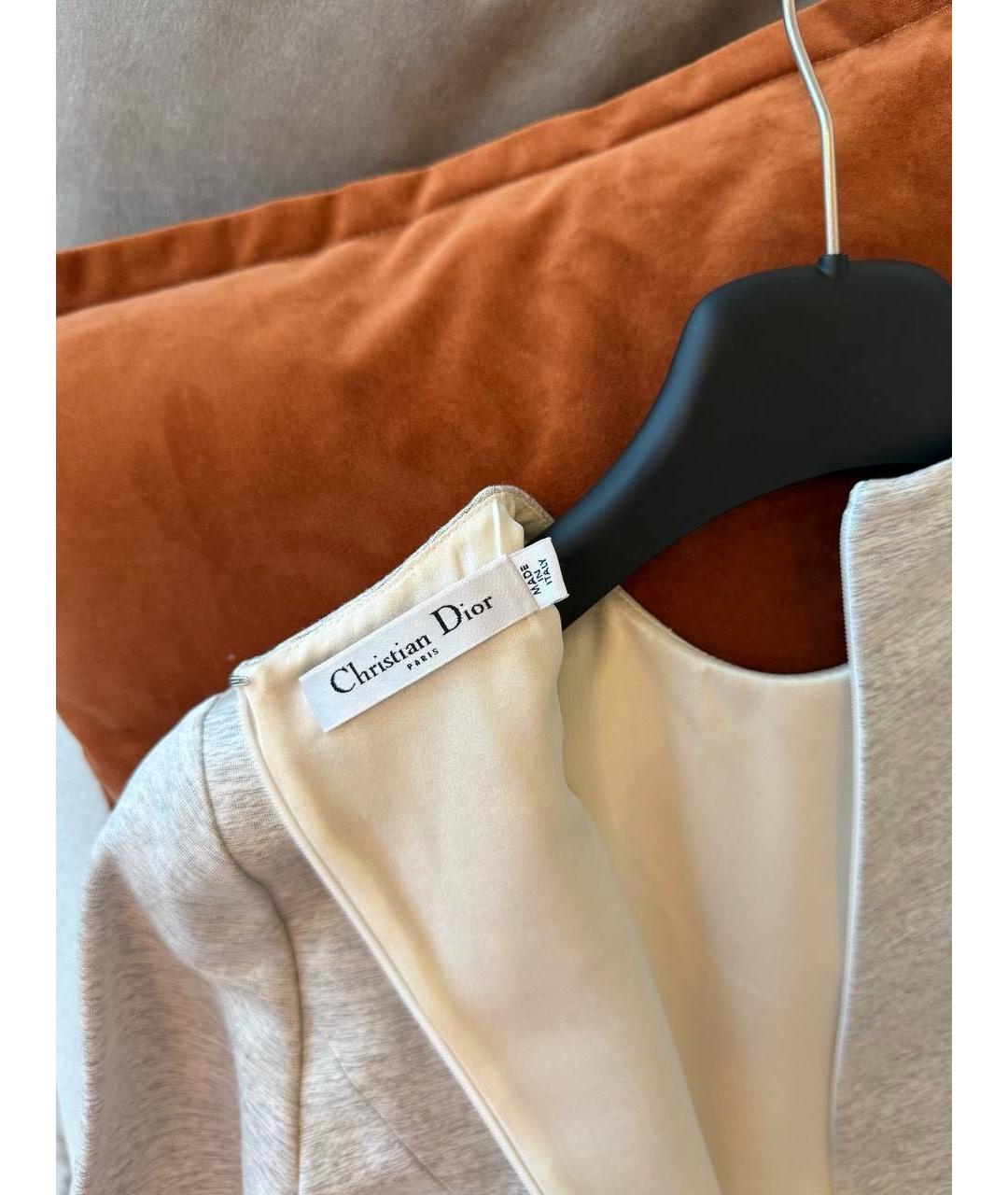 CHRISTIAN DIOR Бежевое вискозное платье, фото 3