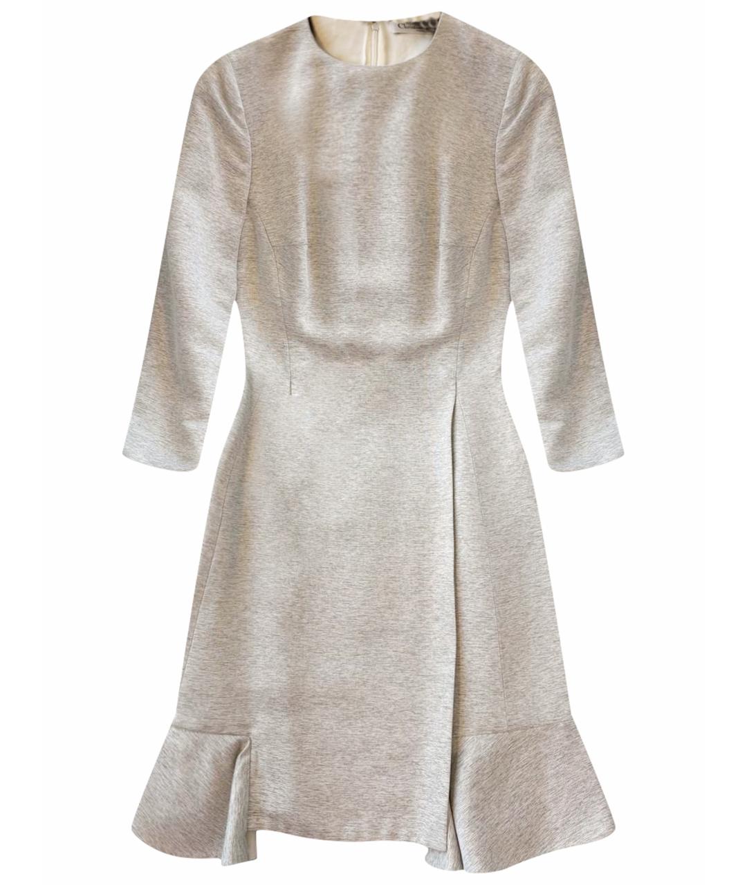 CHRISTIAN DIOR Бежевое вискозное платье, фото 1