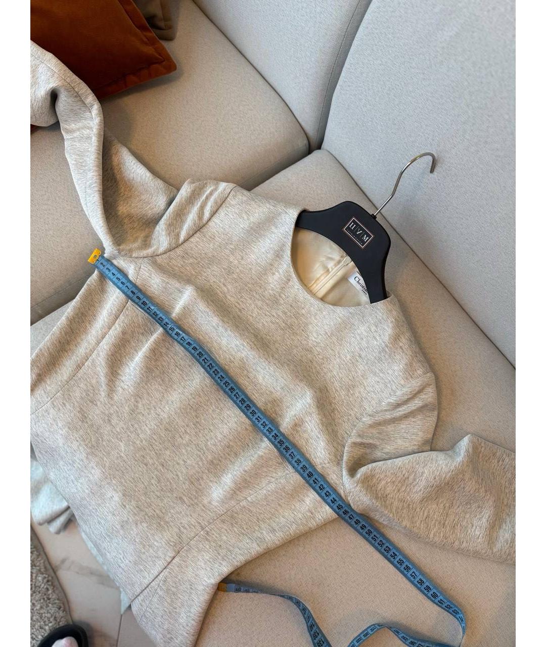 CHRISTIAN DIOR Бежевое вискозное платье, фото 7