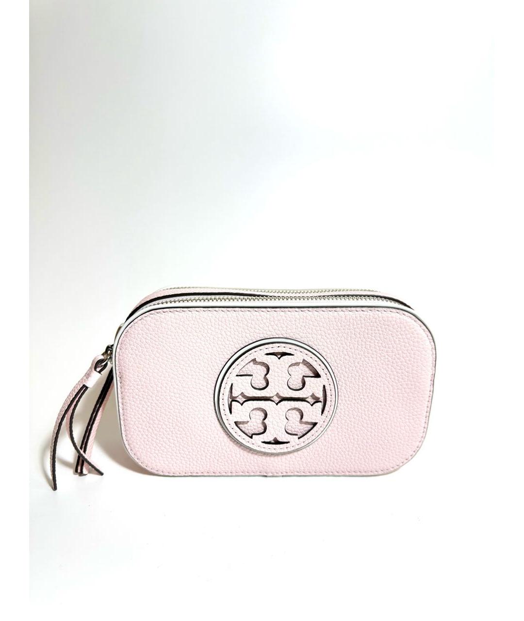 TORY BURCH Розовая кожаная сумка через плечо, фото 6