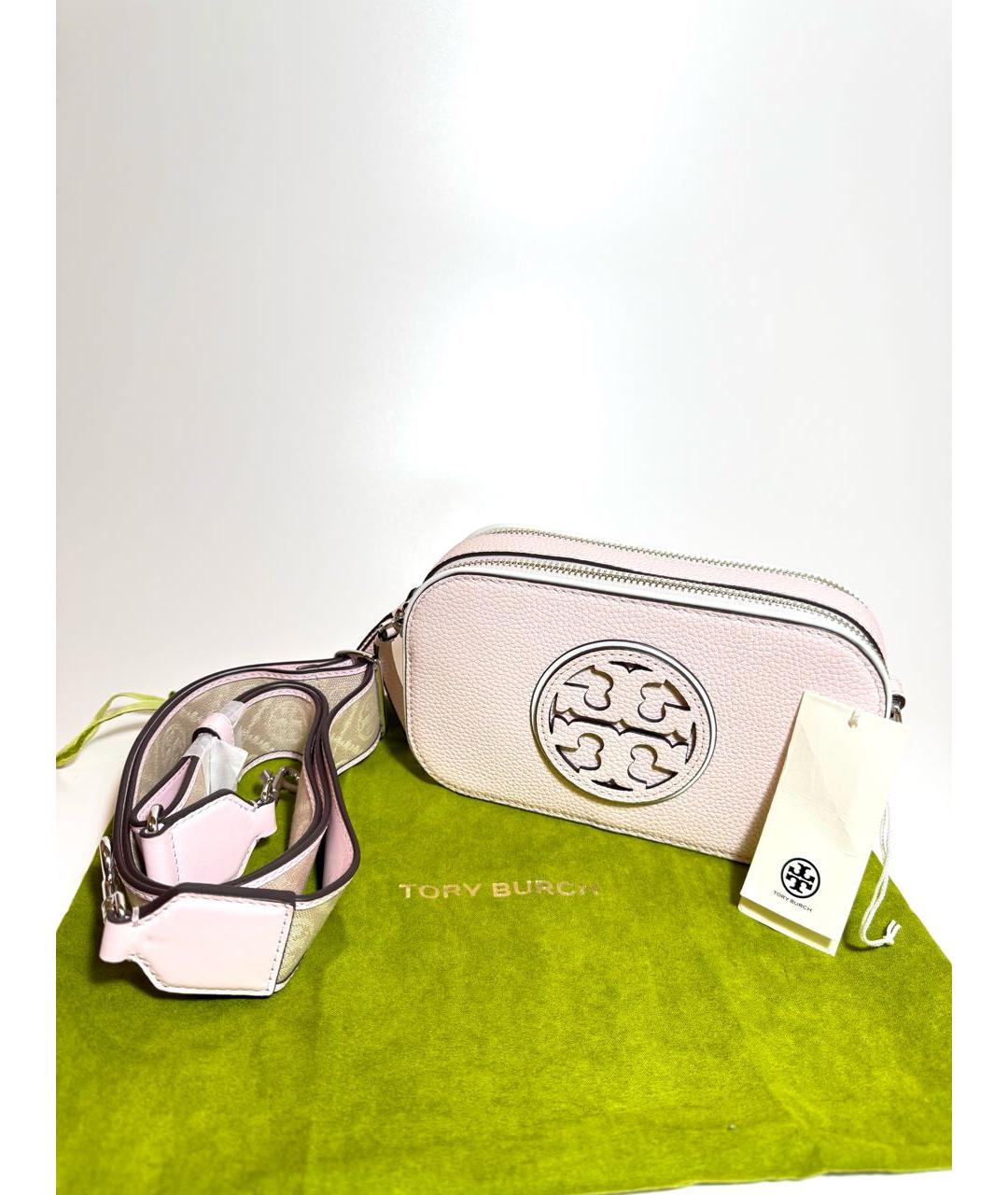 TORY BURCH Розовая кожаная сумка через плечо, фото 5