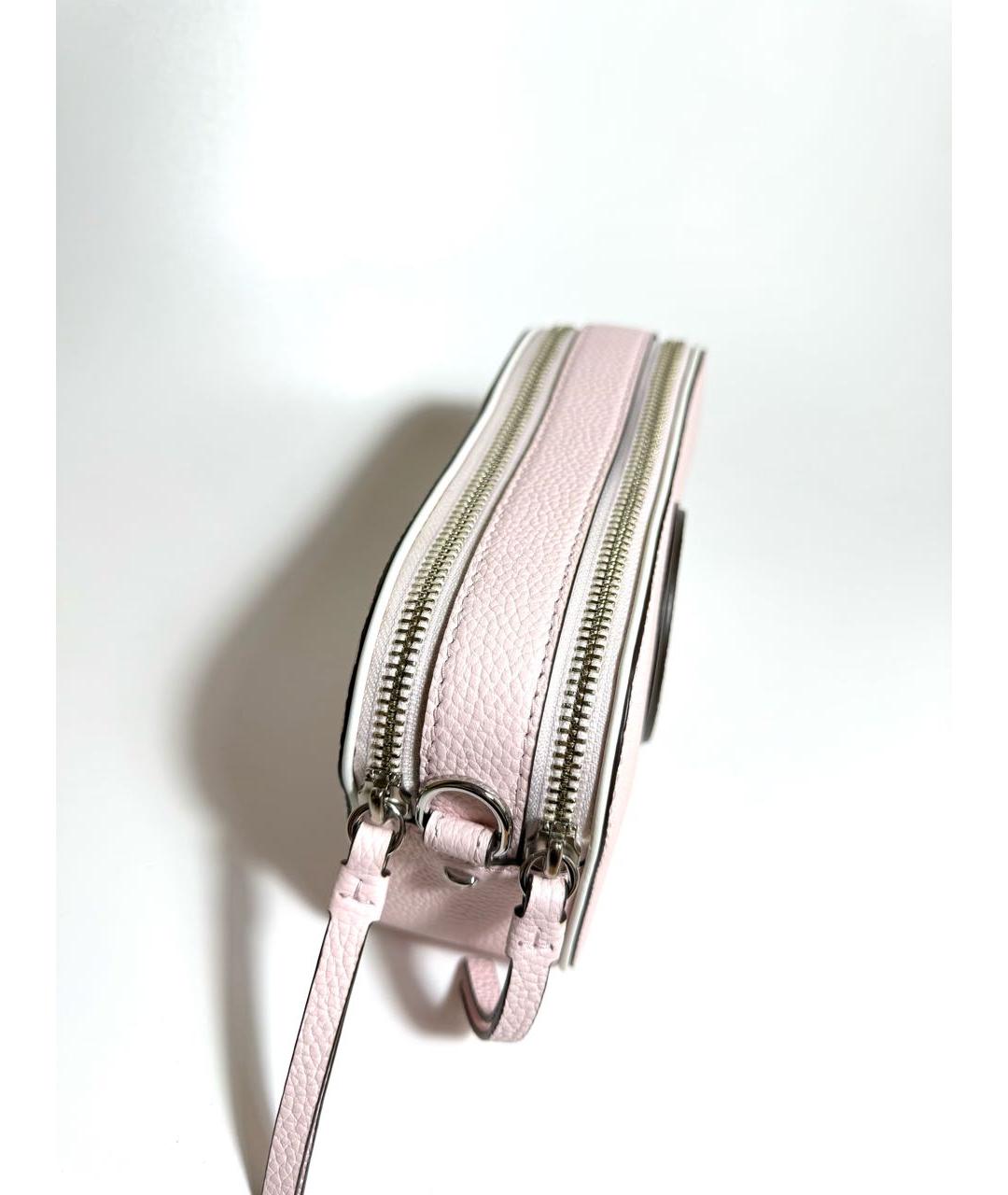 TORY BURCH Розовая кожаная сумка через плечо, фото 2