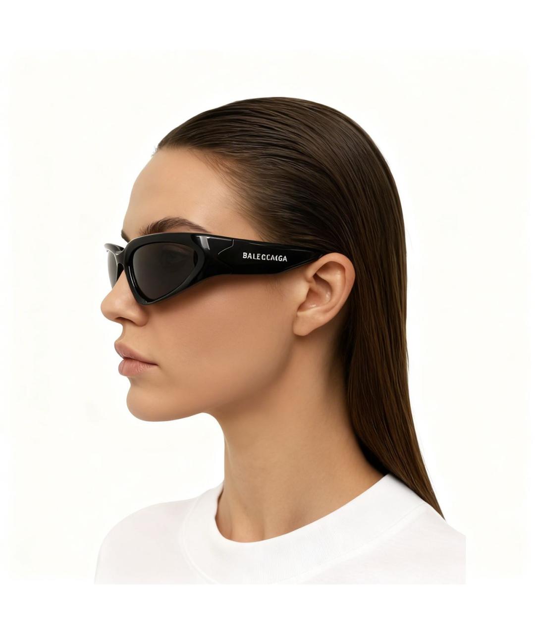 BALENCIAGA Черные пластиковые солнцезащитные очки, фото 6