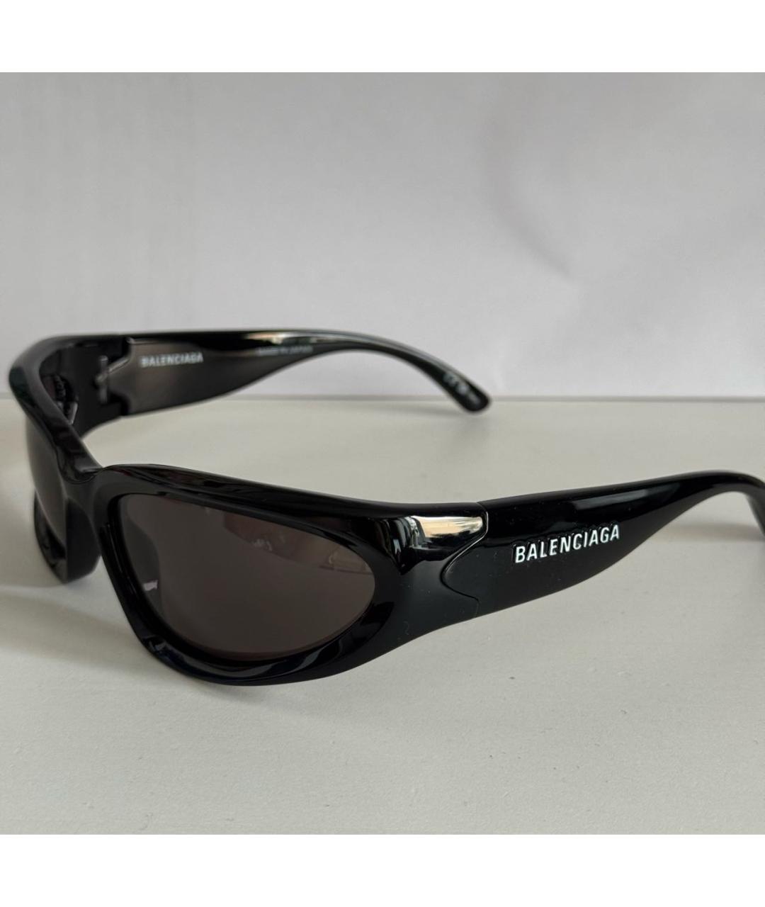 BALENCIAGA Черные пластиковые солнцезащитные очки, фото 5