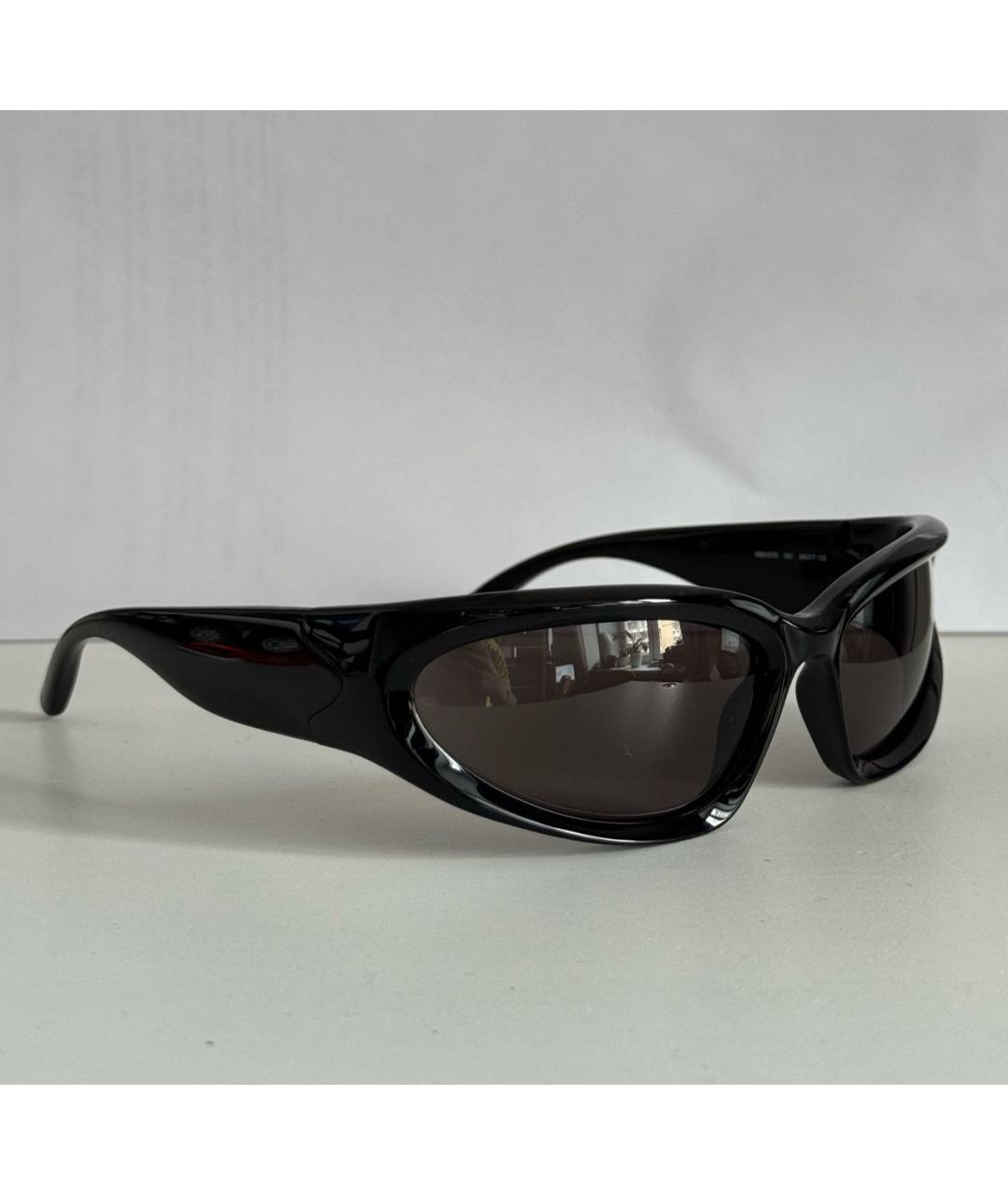 BALENCIAGA Черные пластиковые солнцезащитные очки, фото 2