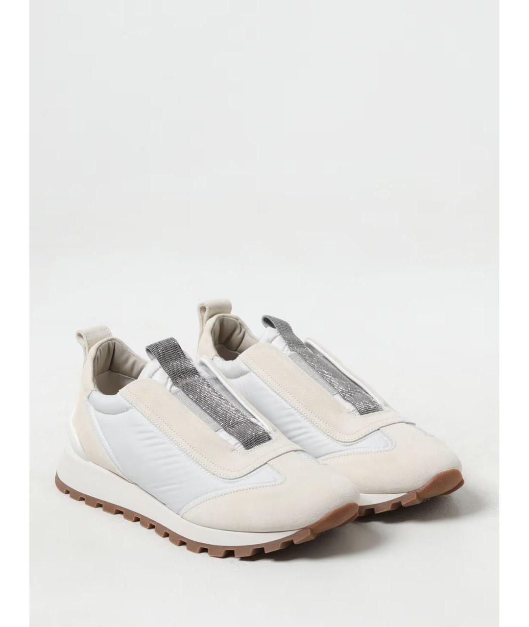 BRUNELLO CUCINELLI Белые замшевые кроссовки, фото 2