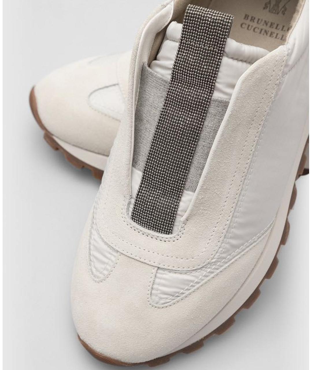 BRUNELLO CUCINELLI Белые замшевые кроссовки, фото 5