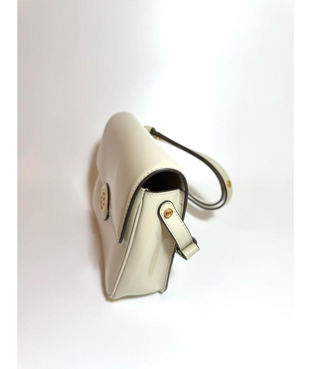 TORY BURCH Бежевая сумка через плечо из лакированной кожи, фото 2