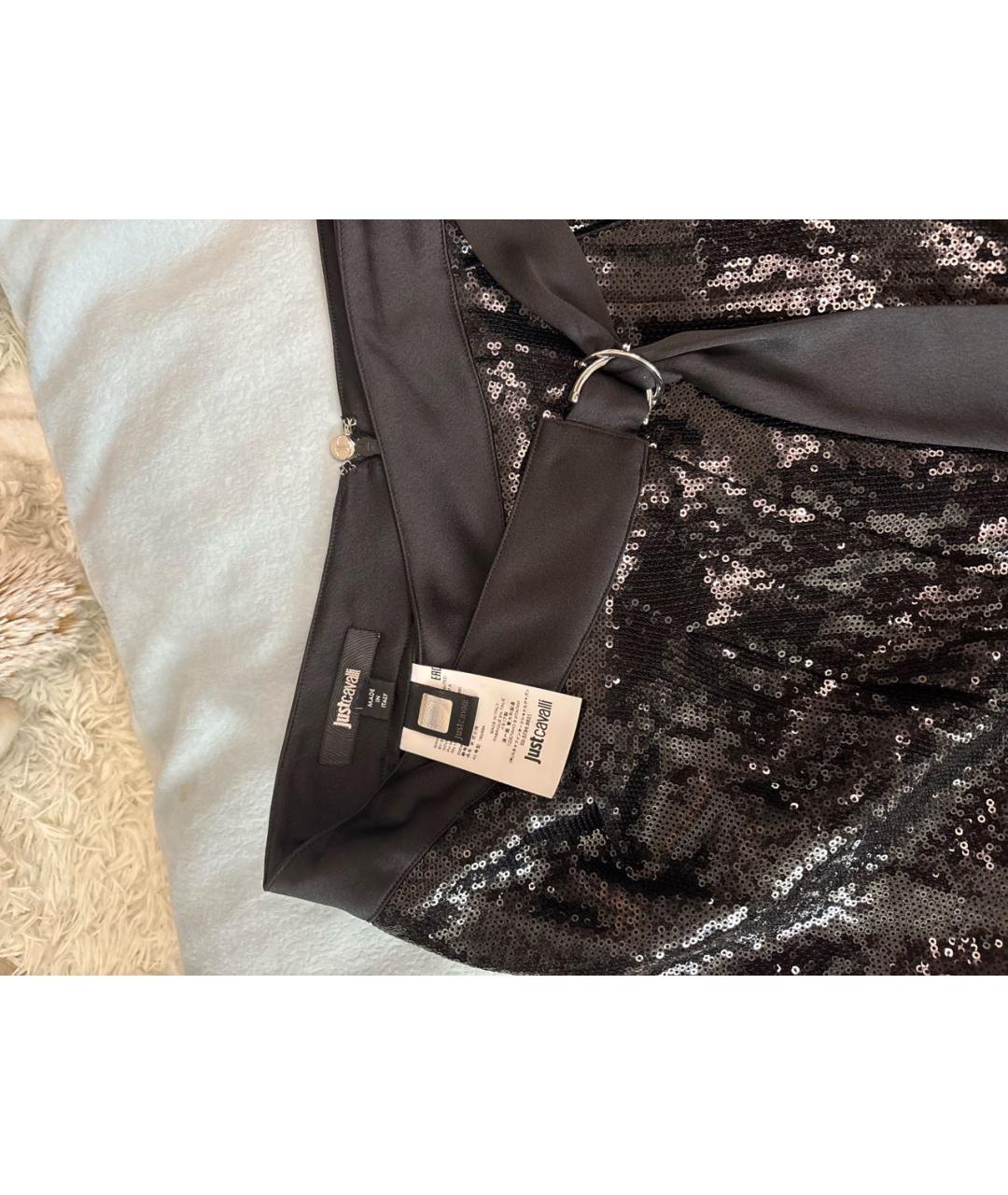 JUST CAVALLI Черные вискозные брюки узкие, фото 4