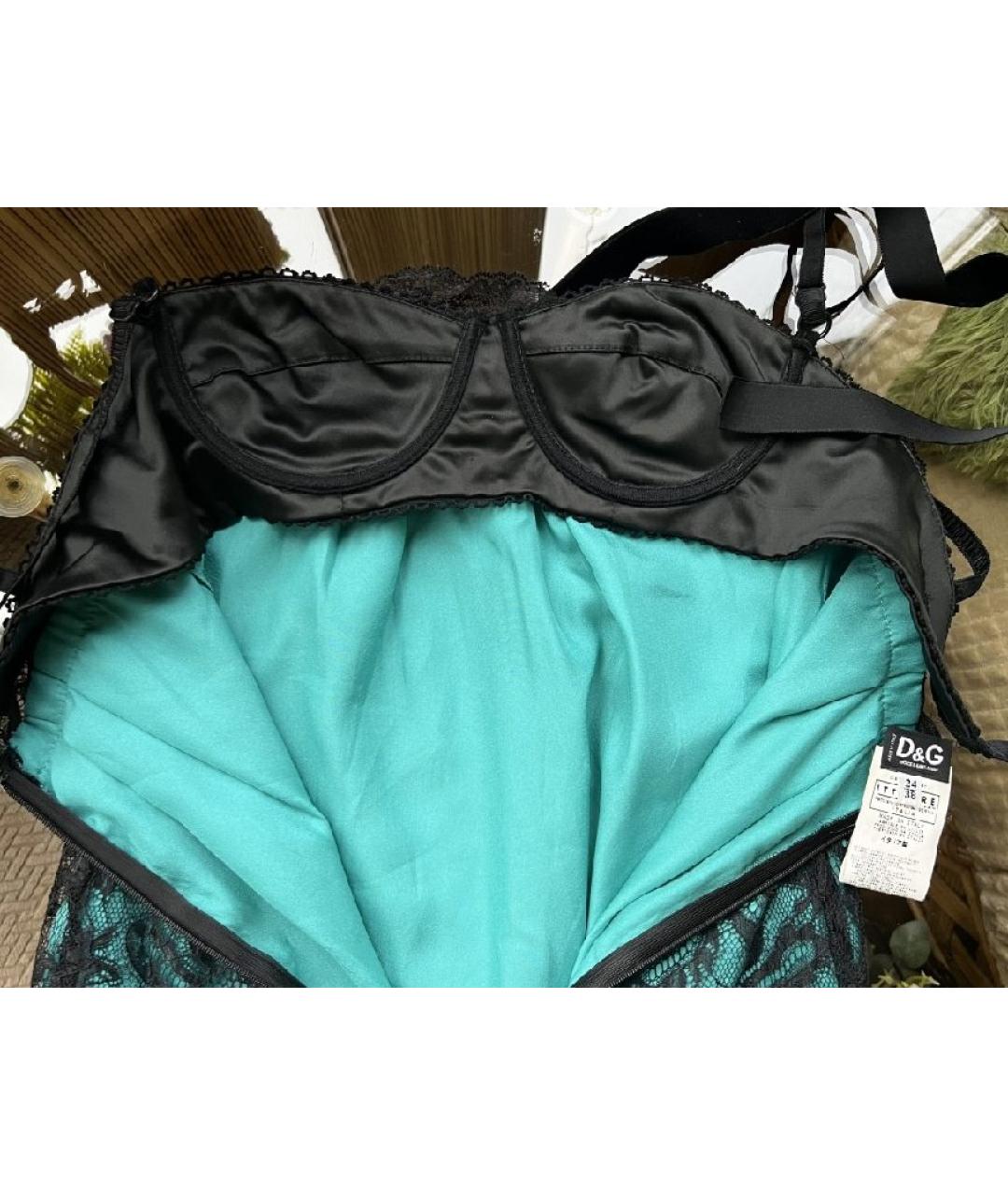 DOLCE&GABBANA Бирюзовое ацетатное повседневное платье, фото 6