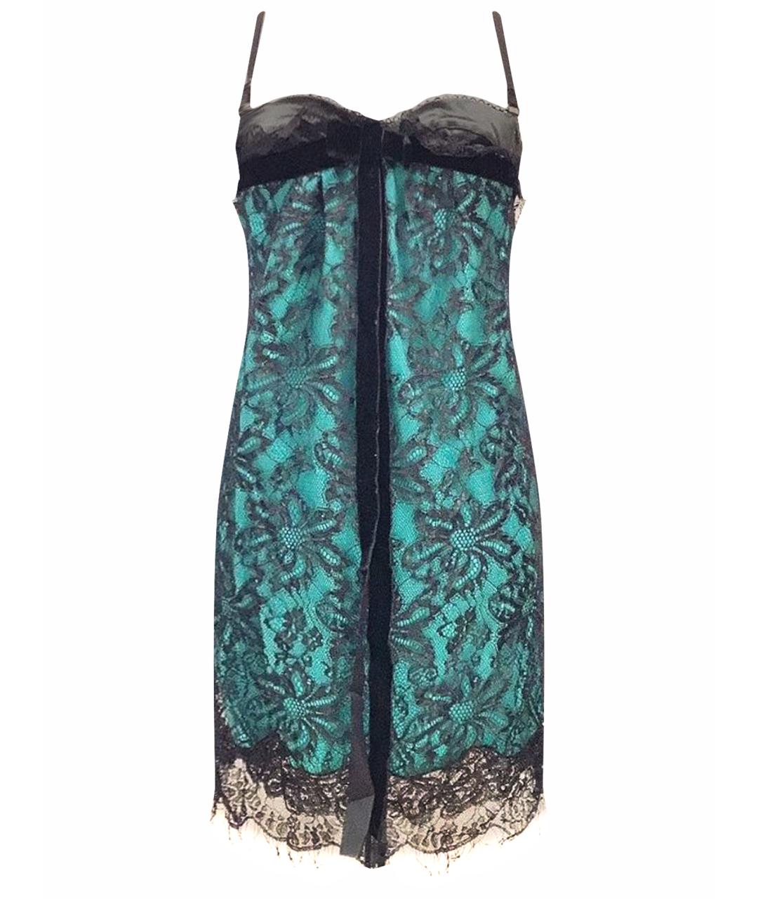 DOLCE&GABBANA Бирюзовое ацетатное повседневное платье, фото 1