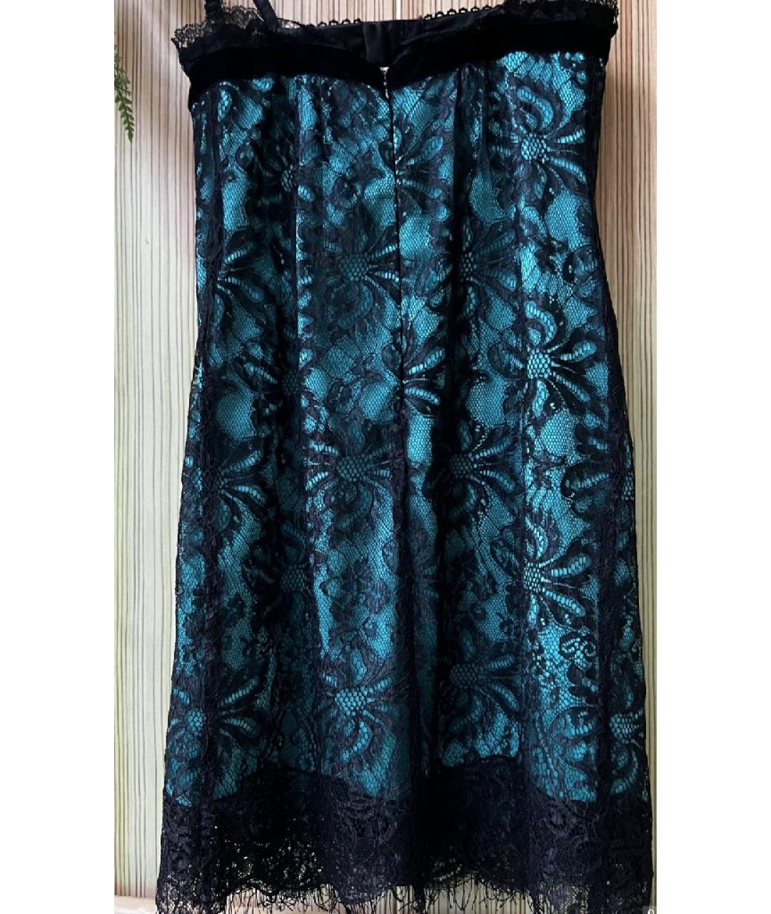 DOLCE&GABBANA Бирюзовое ацетатное повседневное платье, фото 3