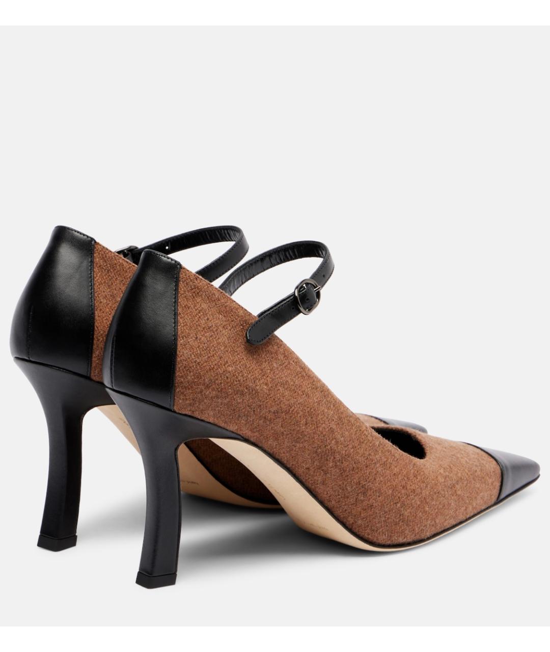 MANOLO BLAHNIK Коричневые текстильные туфли, фото 3