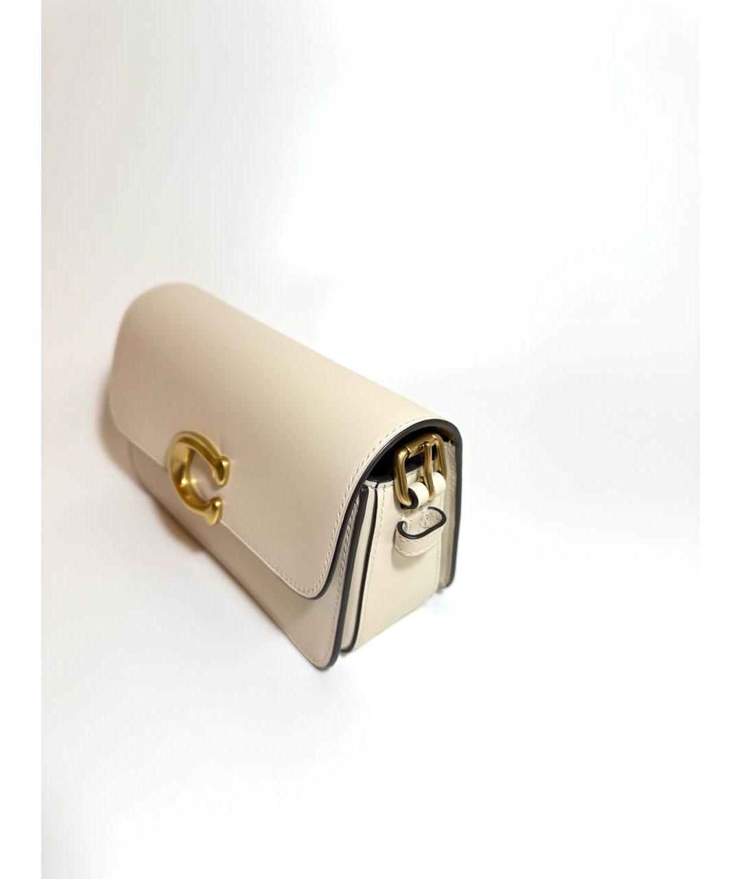 COACH Бежевая кожаная сумка через плечо, фото 2