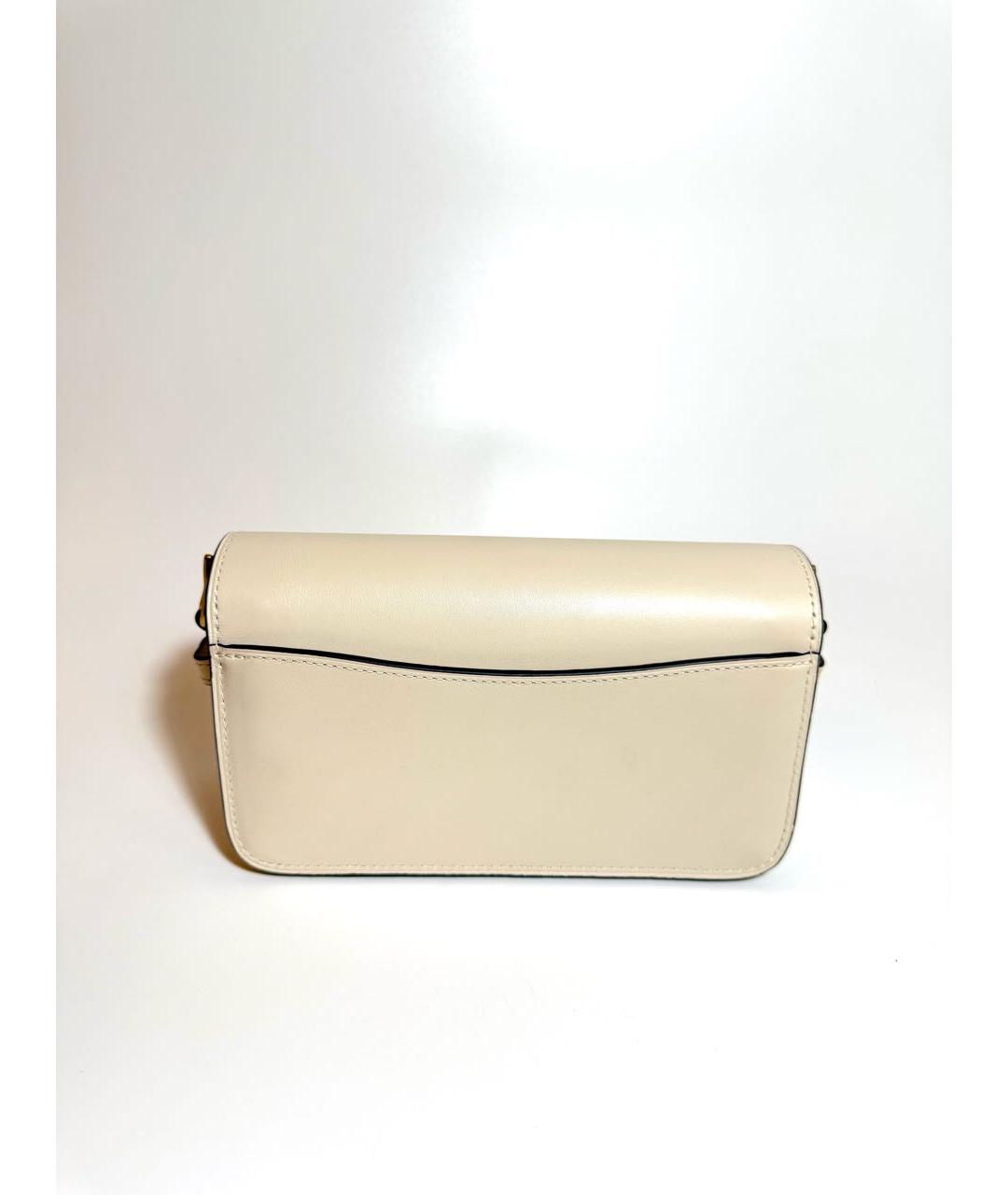 COACH Бежевая кожаная сумка через плечо, фото 3