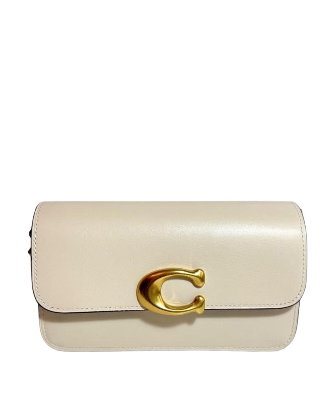 COACH Бежевая кожаная сумка через плечо, фото 1