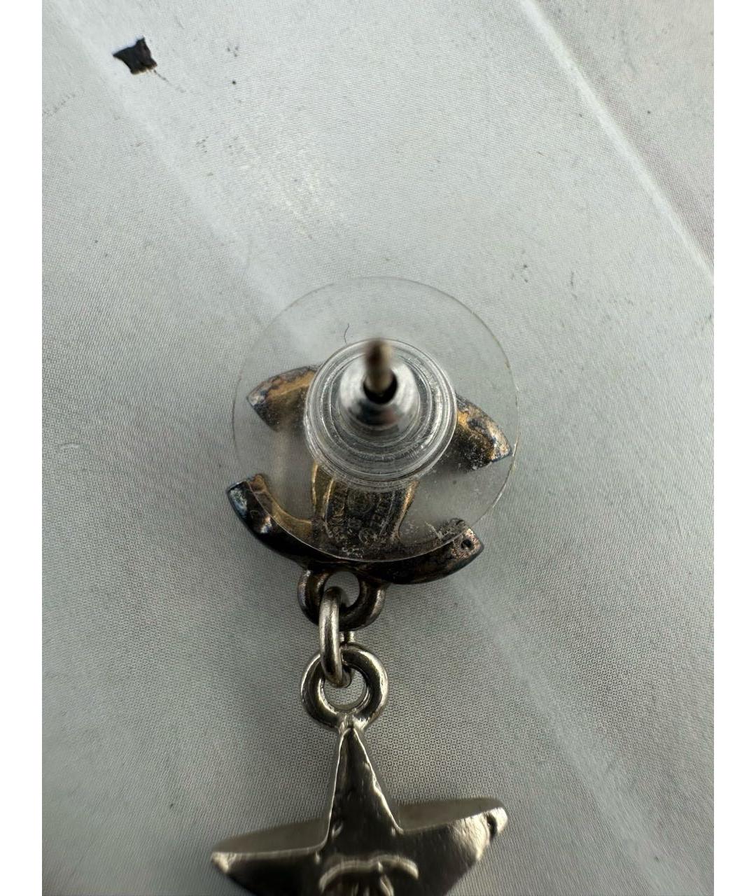 CHANEL Золотые металлические серьги, фото 7