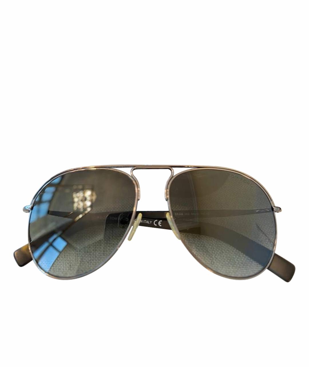 TOM FORD Коричневые металлические солнцезащитные очки, фото 1