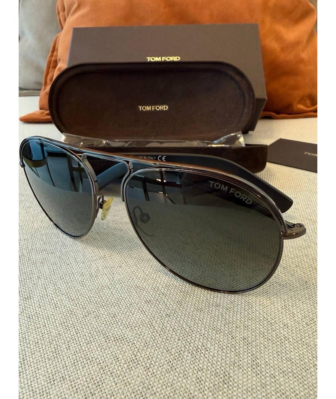 TOM FORD Коричневые металлические солнцезащитные очки, фото 2