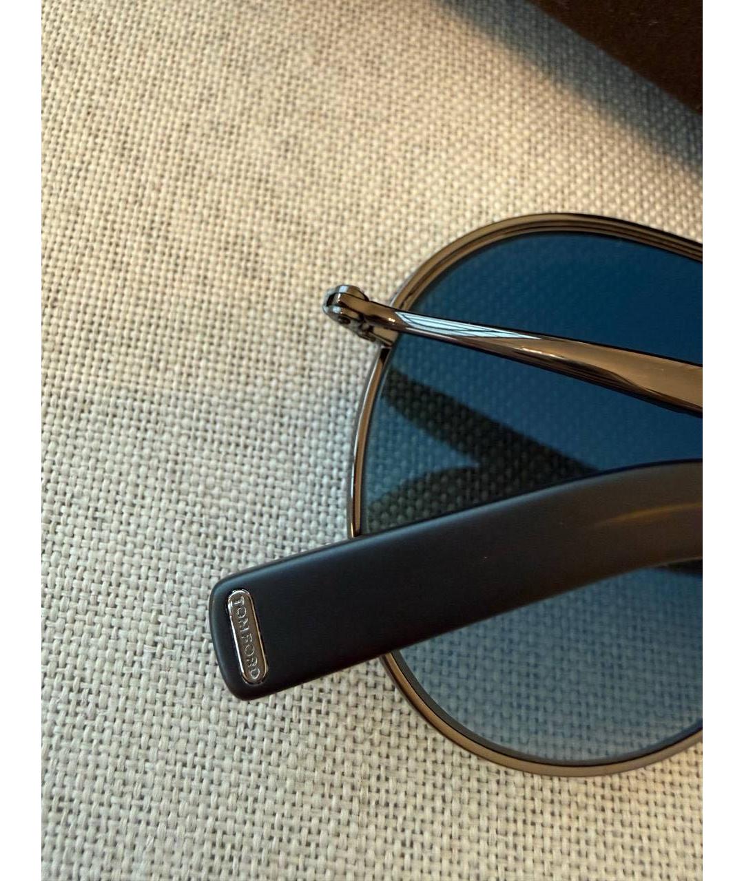 TOM FORD Коричневые металлические солнцезащитные очки, фото 3