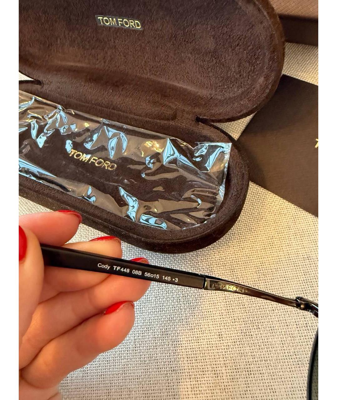 TOM FORD Коричневые металлические солнцезащитные очки, фото 7