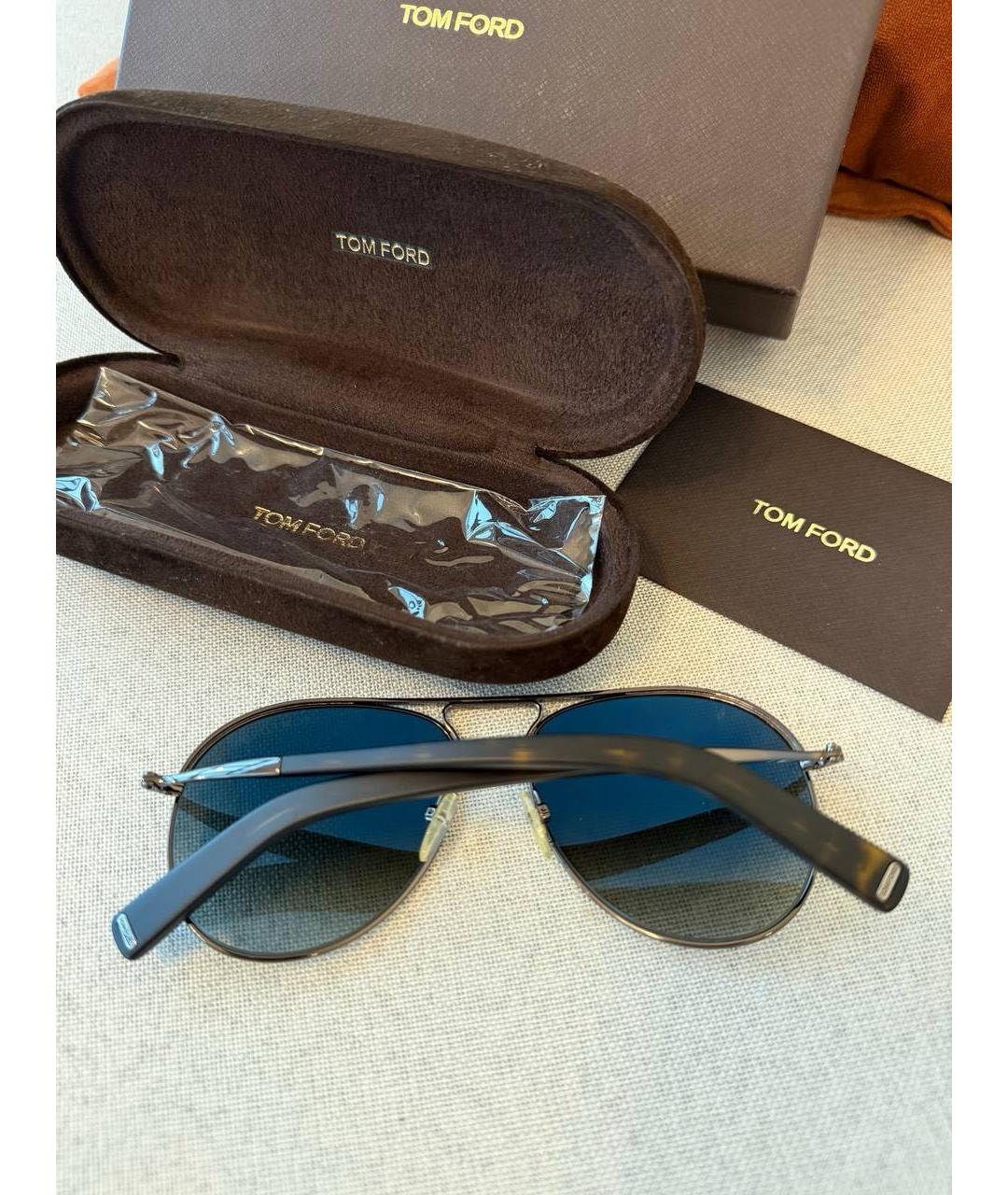 TOM FORD Коричневые металлические солнцезащитные очки, фото 6