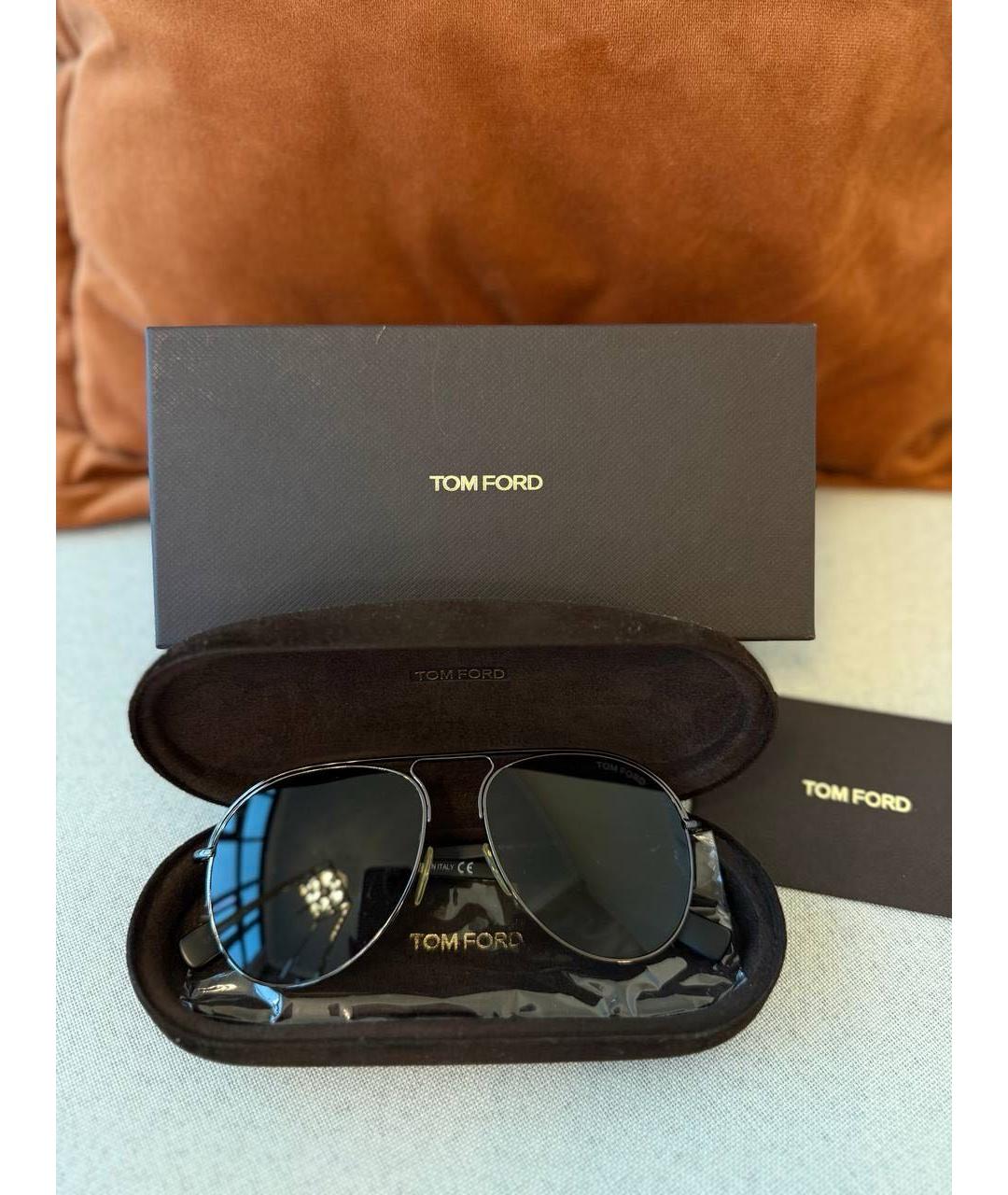 TOM FORD Коричневые металлические солнцезащитные очки, фото 4