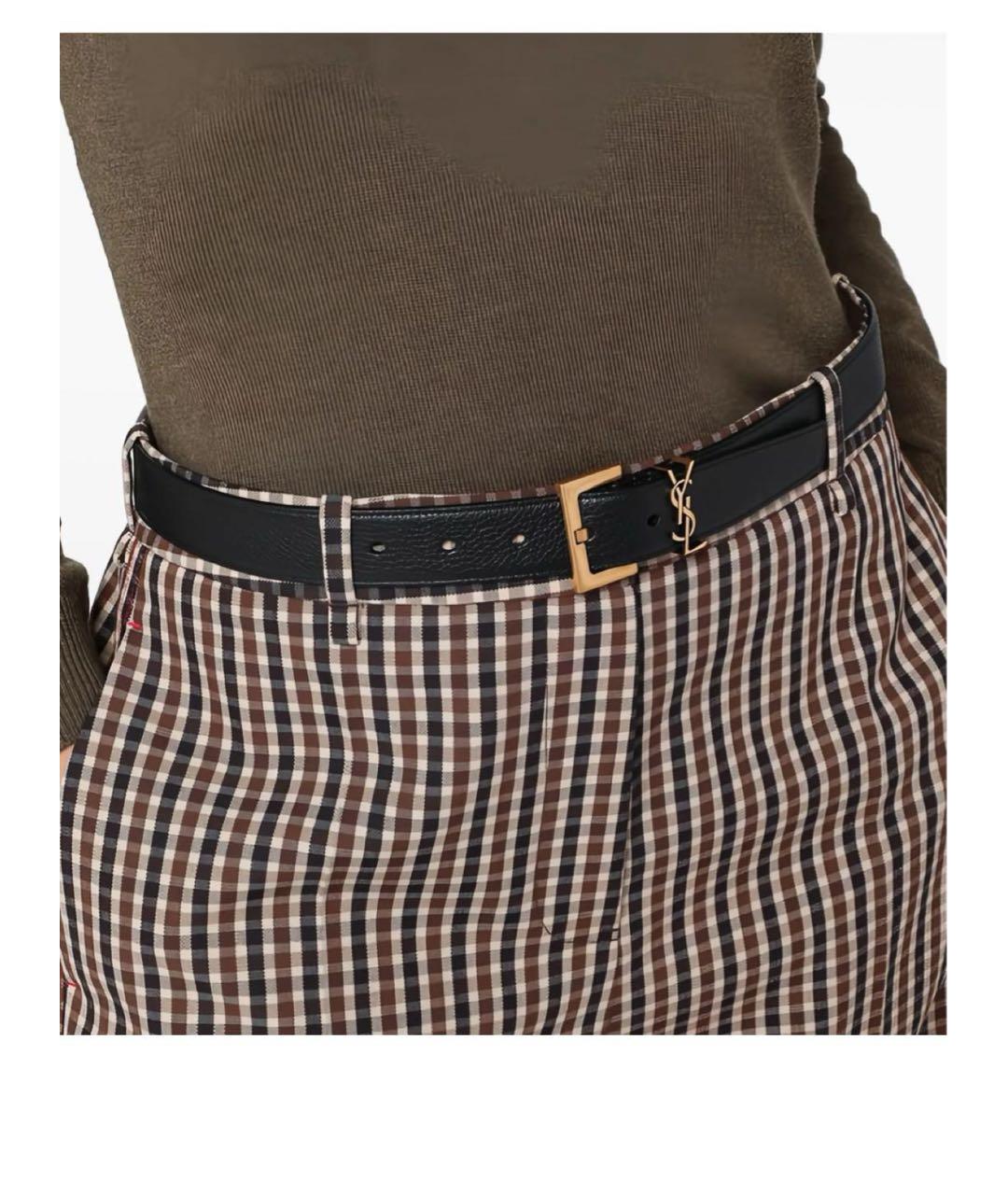 SAINT LAURENT Черный кожаный ремень, фото 5