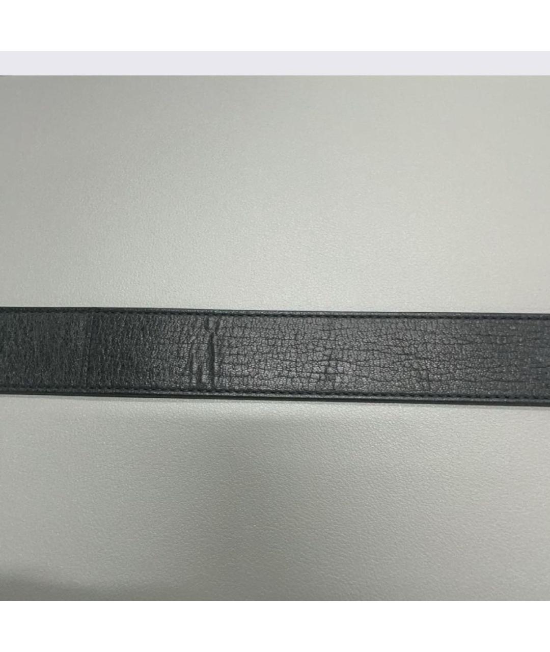 SAINT LAURENT Черный кожаный ремень, фото 8