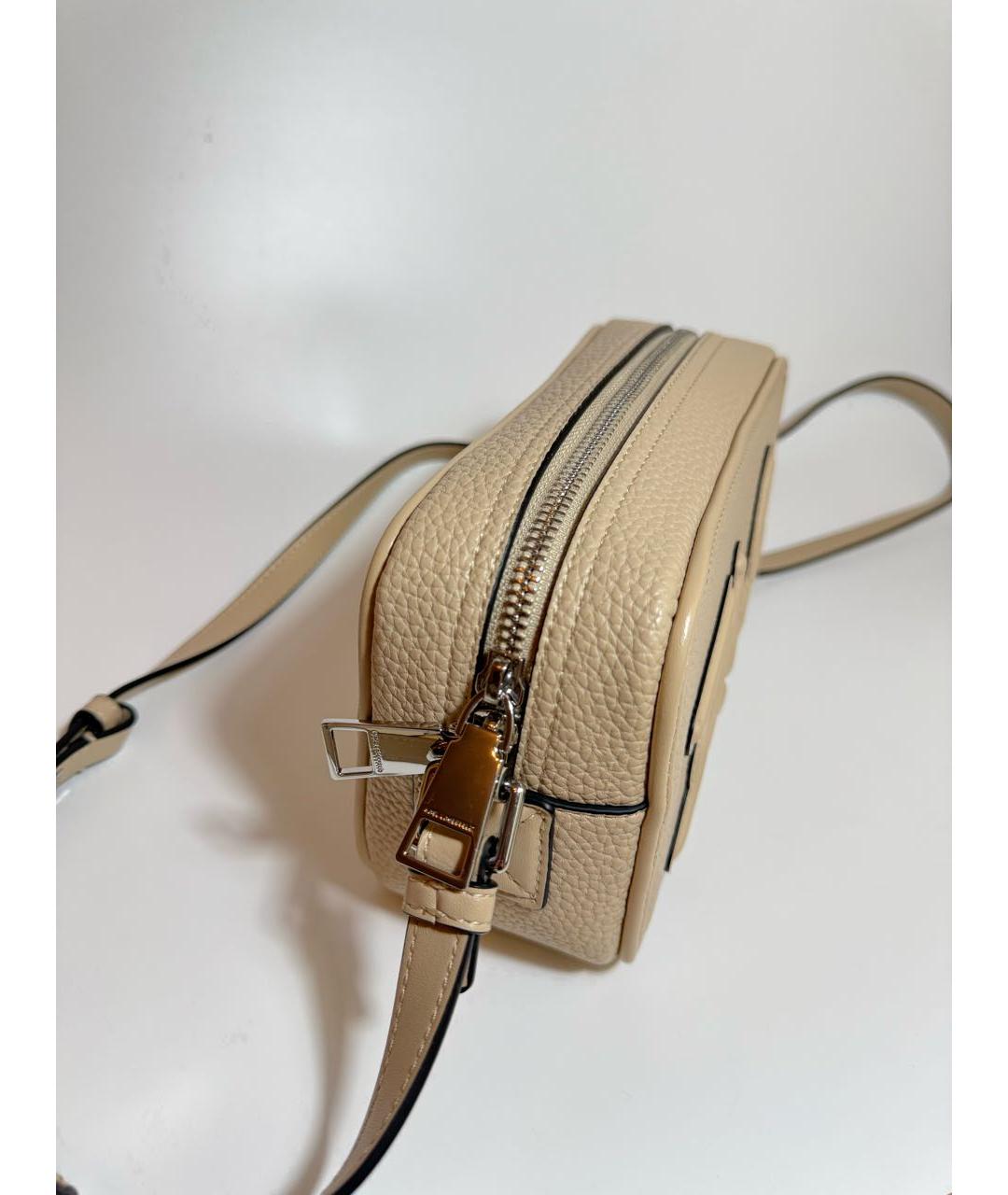 KARL LAGERFELD Бежевая кожаная сумка через плечо, фото 2