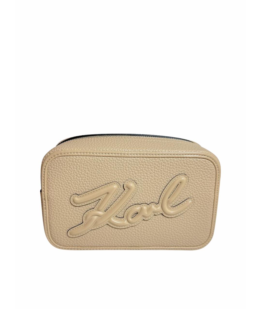KARL LAGERFELD Бежевая кожаная сумка через плечо, фото 1