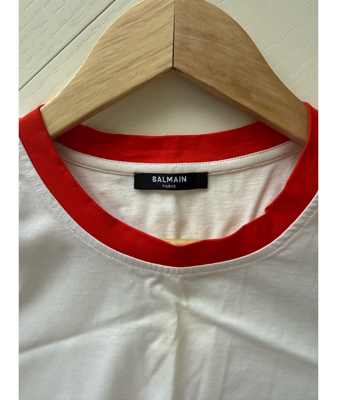 BALMAIN Белая хлопковая футболка, фото 3