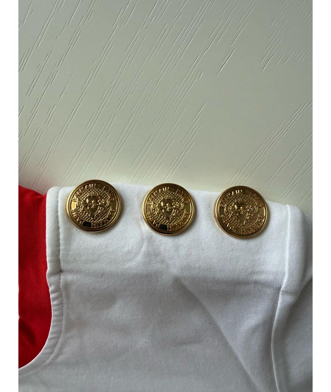 BALMAIN Белая хлопковая футболка, фото 4