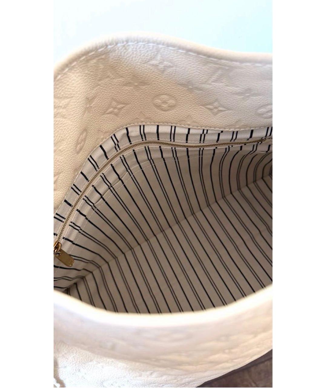 LOUIS VUITTON Бежевая кожаная сумка с короткими ручками, фото 4